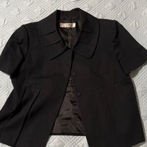 Tahari Elegant Black Short Sleeve Women's Blazer